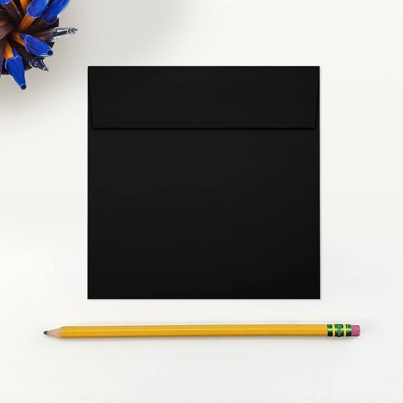 LUXPaper Square Invitation Envelopes | Peel & Press | 5" x 5" | Midnight Black | 80lb. Text | 50 Qty - Image 2